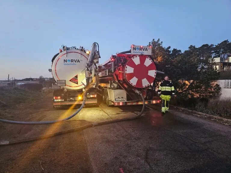 Akutinsats vid brusten tryckledning