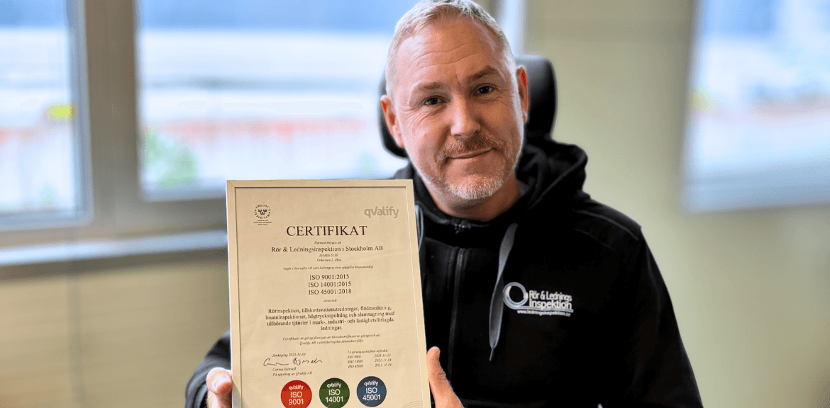 Genomförda ISO-revisioner och ny certifiering för Rör & Ledningsinspektion