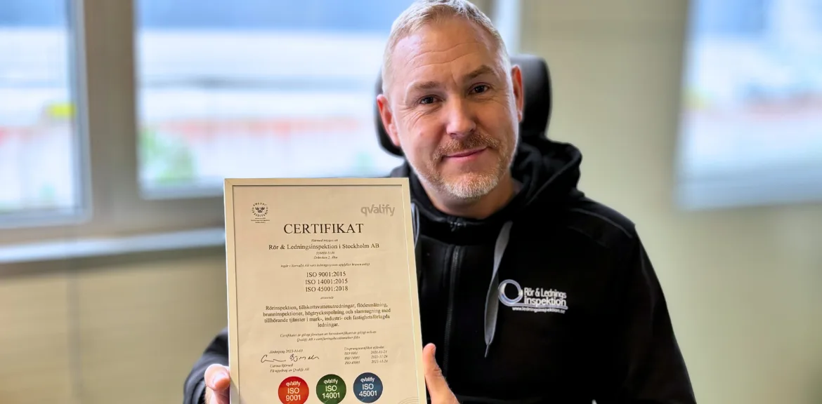 Genomförda ISO-revisioner och ny certifiering för Rör & Ledningsinspektion